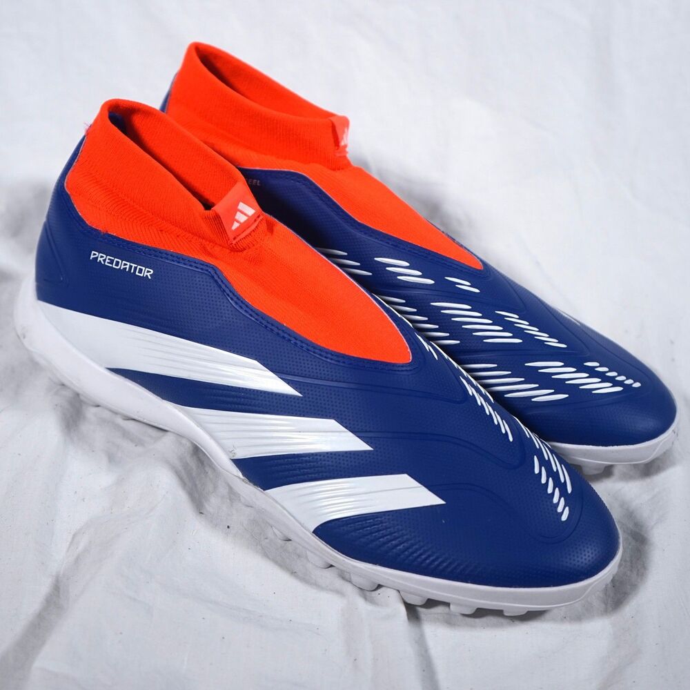 adidas Predator League Laceless Turf Lucid Blue White NWT Imperfect Dirty